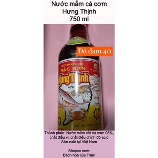 Nước mắm Hưng Thịnh 750 ml ĐỘ Đạm 40 - chai sành