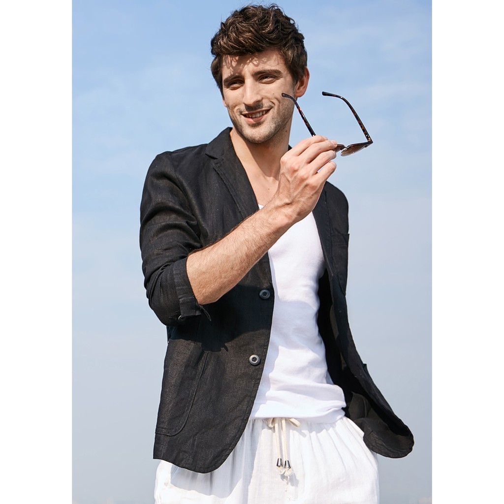 Áo vest Blazer Linen nam dáng lửng, thời trang phong cách trẻ trung | BigBuy360 - bigbuy360.vn