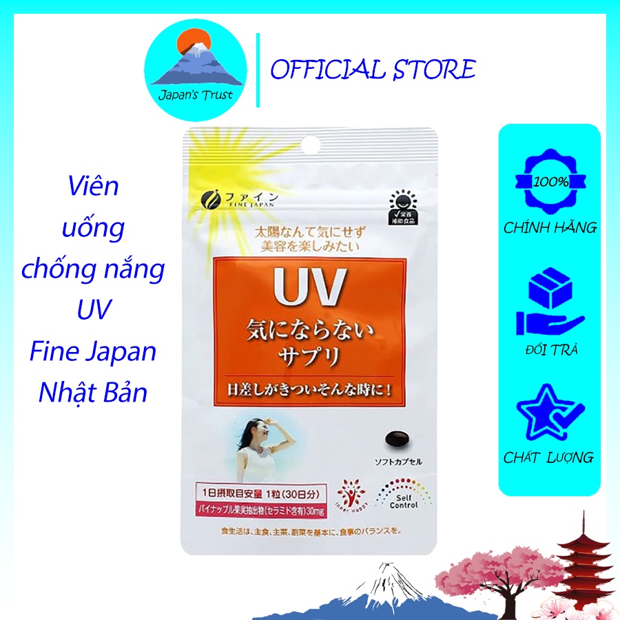 Viên uống chống nắng UV Crare Plus Fine Japan Nhật Bản 30 viên - Kháng tia UV - Chống lão hoá - Chống cháy nắng hiệu quả