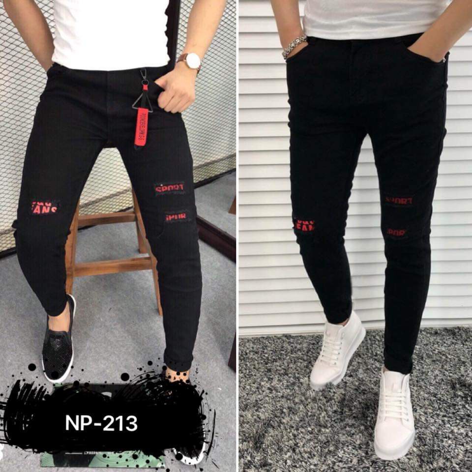 Quần Jean Nam jeans nam rách gối jeans nam body quần jeans nam xước Wash fashionteengroup