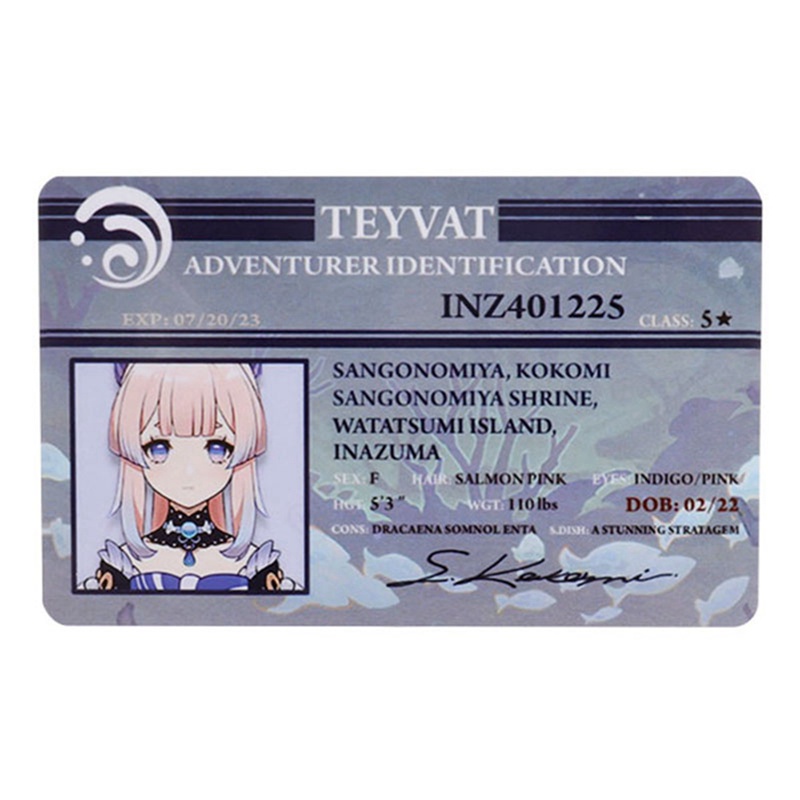 Thẻ Hình Nhân Vật Anime Id Pvc