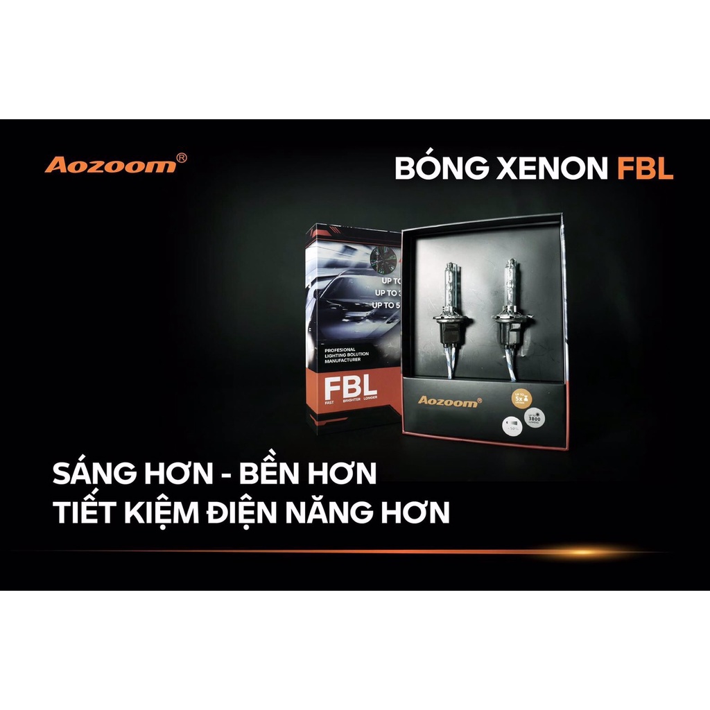 Bộ 2 Bóng Xenon tăng sáng FBL hiệu Aozoom chân H1,9006 cho đèn pha, cos, đèn gầm ô tô, xe hơi