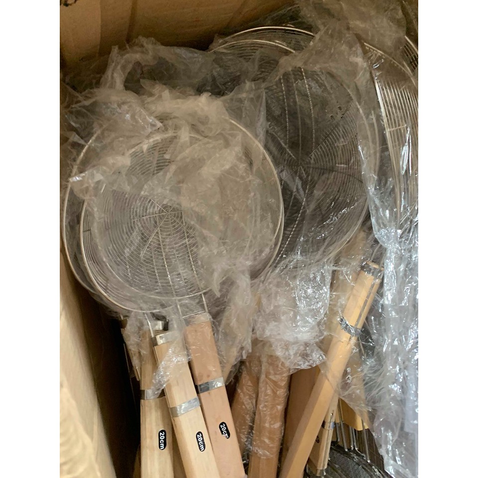 VỢT VÒNG INOX CÁN GỖ VỚT XƯƠNG . ĐỒ CHIÊN