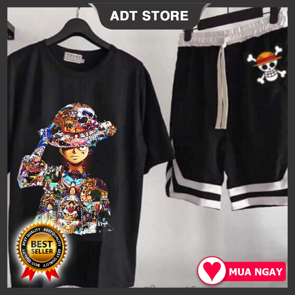 Set Bộ Áo Quần Hè Cá TínhHoạt Hình One Piece Luffy Đảo Hải Tặc cực chất giá rẻ siêu HOT