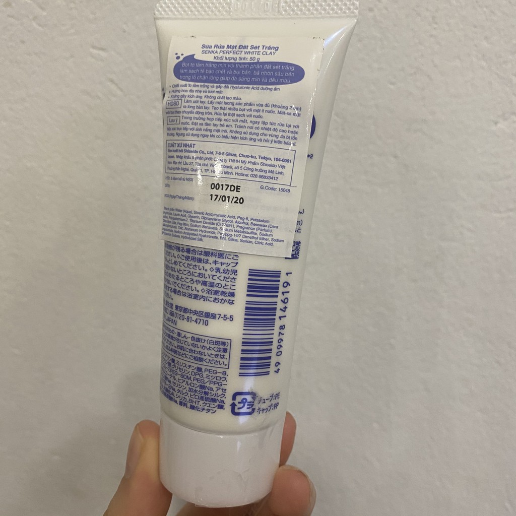 Sữa Rửa Mặt Senka Perfect White Clay Tuýt Trắng 50G