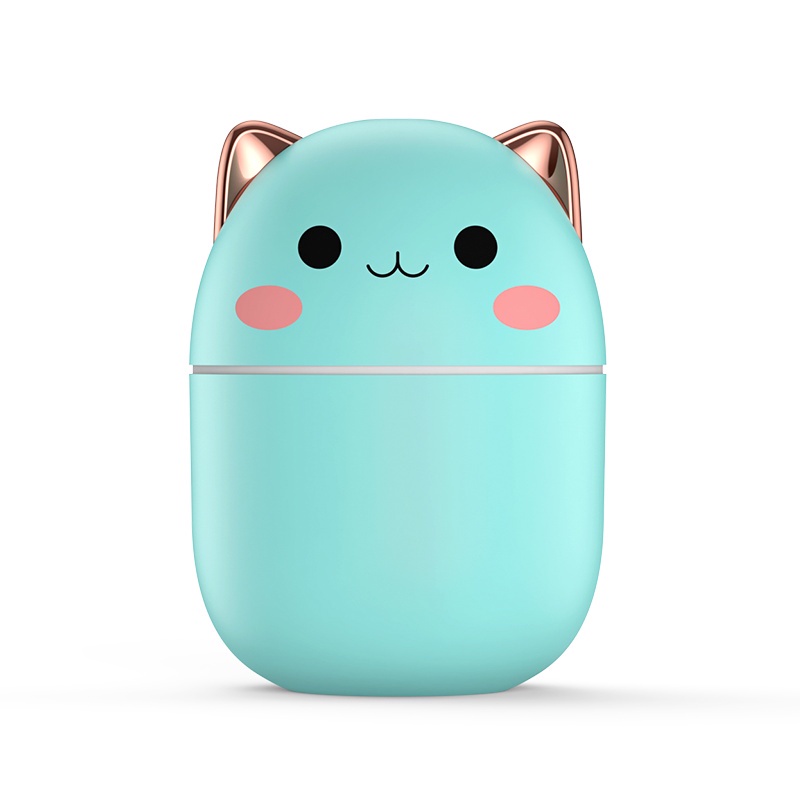 Máy phun sương Fnelse tạo độ ẩm hình mèo dễ thương cổng USB có đèn nhiều màu sắc dung tích 250ml-Shop Mẹ Khoai