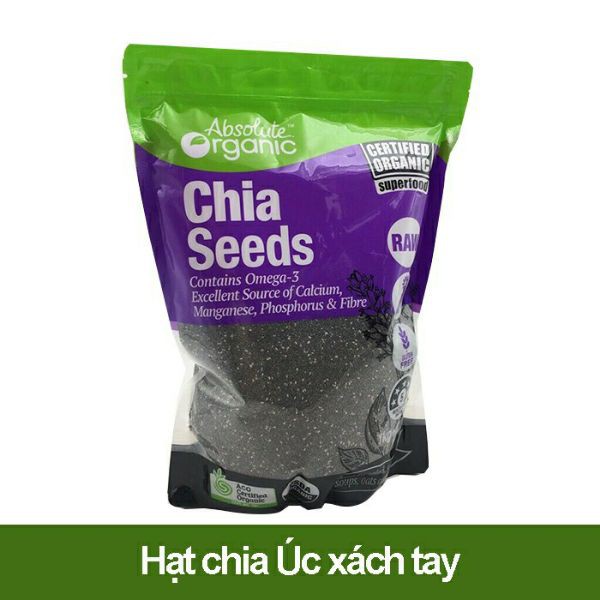 [CHÍNH NGẠCH] HẠT CHIA TÍM  ÚC -[ BỊCH 1KG ] -ABSOLUTE ORGANIC -MỚI NHẤT ![ CHÍNH NGHẠCH]