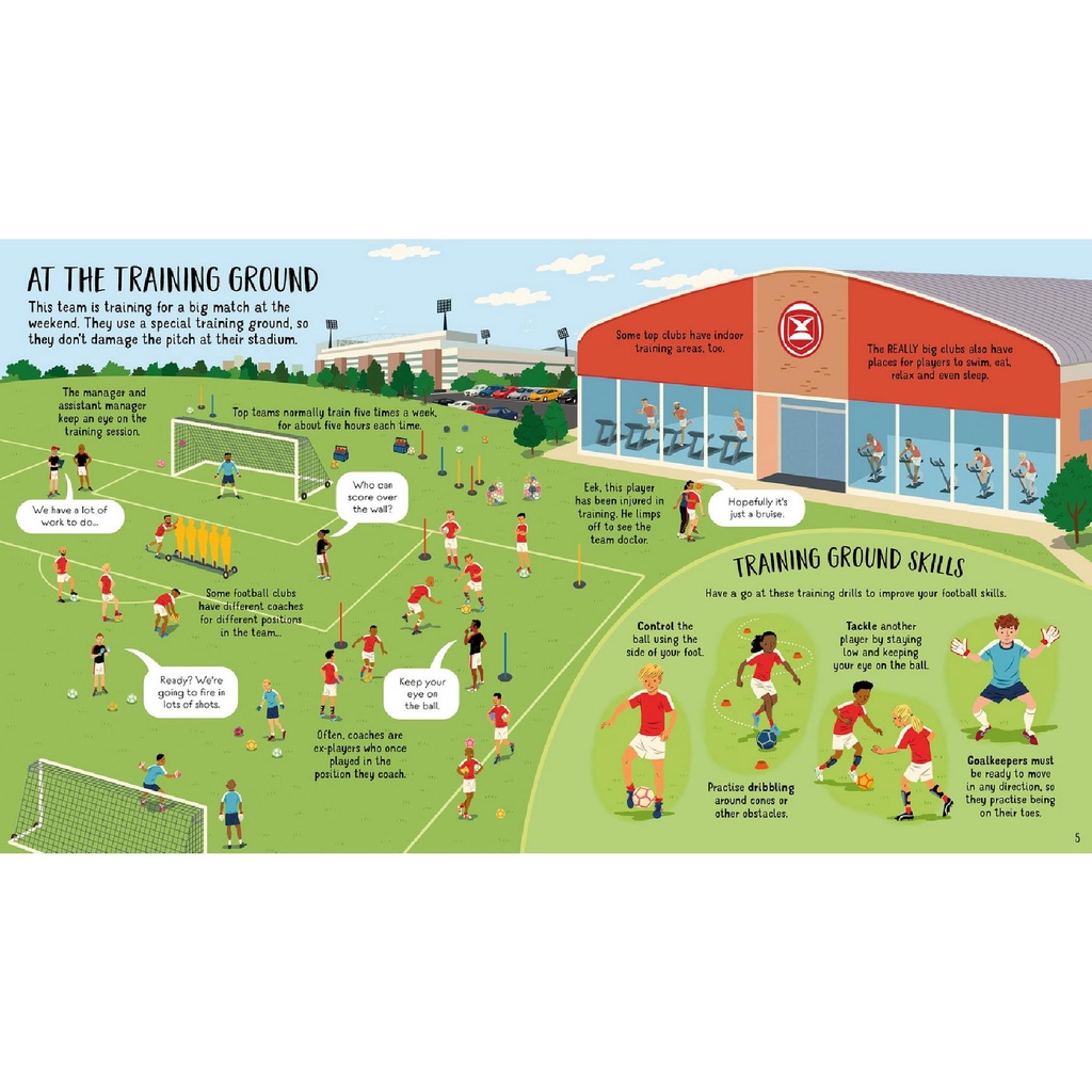 Sách Usborne - Look Inside Football - Lật Mở Tương Tác Tiếng Anh về Bóng Đá cho trẻ em