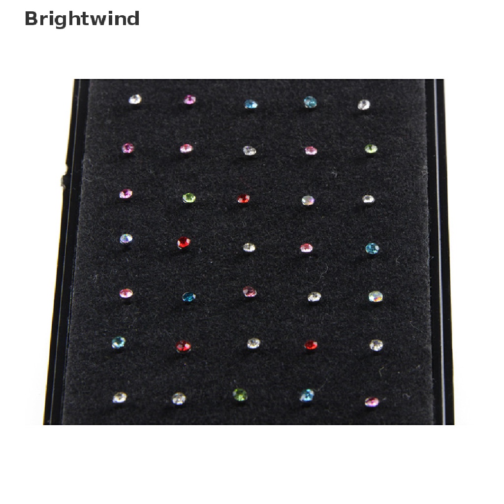 [Brightwind] 60x Crystal Rhinestone Stainless Steel Nose Ring Body Piercing Bone Stud Jewelry Hot Sell