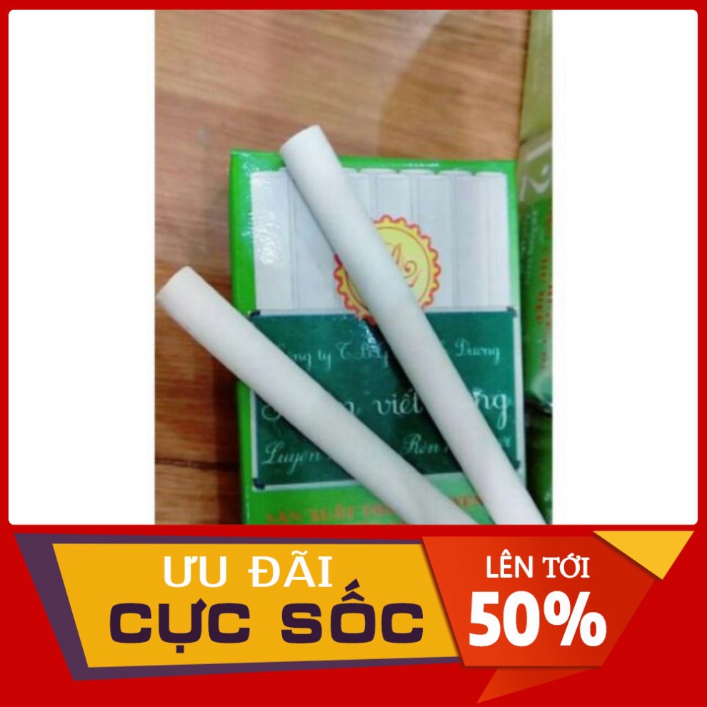 PHẤN TRẮNG VIẾT BẢNG THANH ĐẬM ÁNH DƯƠNG - Hộp 12 Viên - Trắng Mịn, Không Bụi, Không Xước Bảng