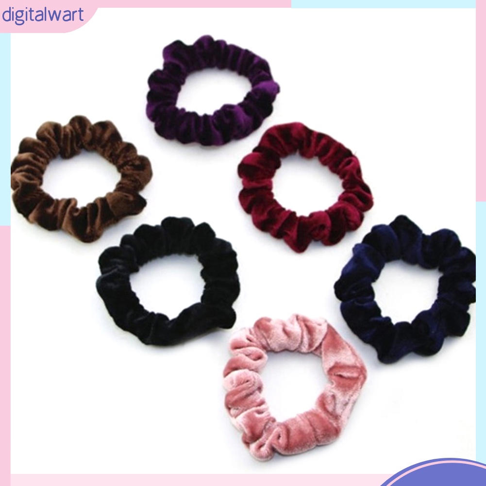 Set 10 Dây Buộc Tóc Vải Nhung Co Giãn Thời Trang Cho Nữ