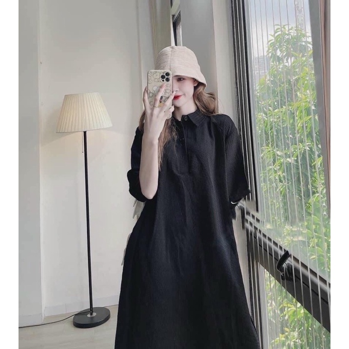Đầm Polo oversize tổ ong 3 màu ( Ảnh thật/Video)