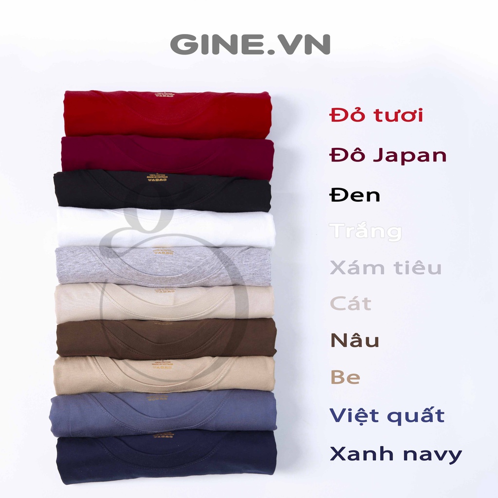Áo phông nữ form vừa nhiều màu, 100% Cotton Organic GINE STORE - Chất mềm mịn, thấm hút mồ hôi, siêu thoáng mát