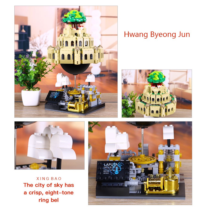 Đồ chơi Lắp ráp Mô hình Creator Castle in the sky Hộp nhạc Lâu đài Bay Laputa BAY LAPUTA Xingbao 05001