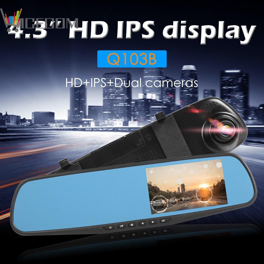 Camera Chiếu Hậu Hai Ống Kính Q103B Hd 1080p 4.3 Inch Ips Cho Xe Hơi | BigBuy360 - bigbuy360.vn