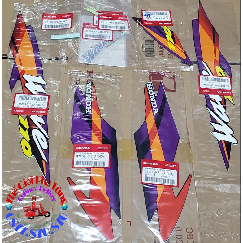 Bộ tem Wave Thái 110 zin Honda Thái Lan nhập khẩu