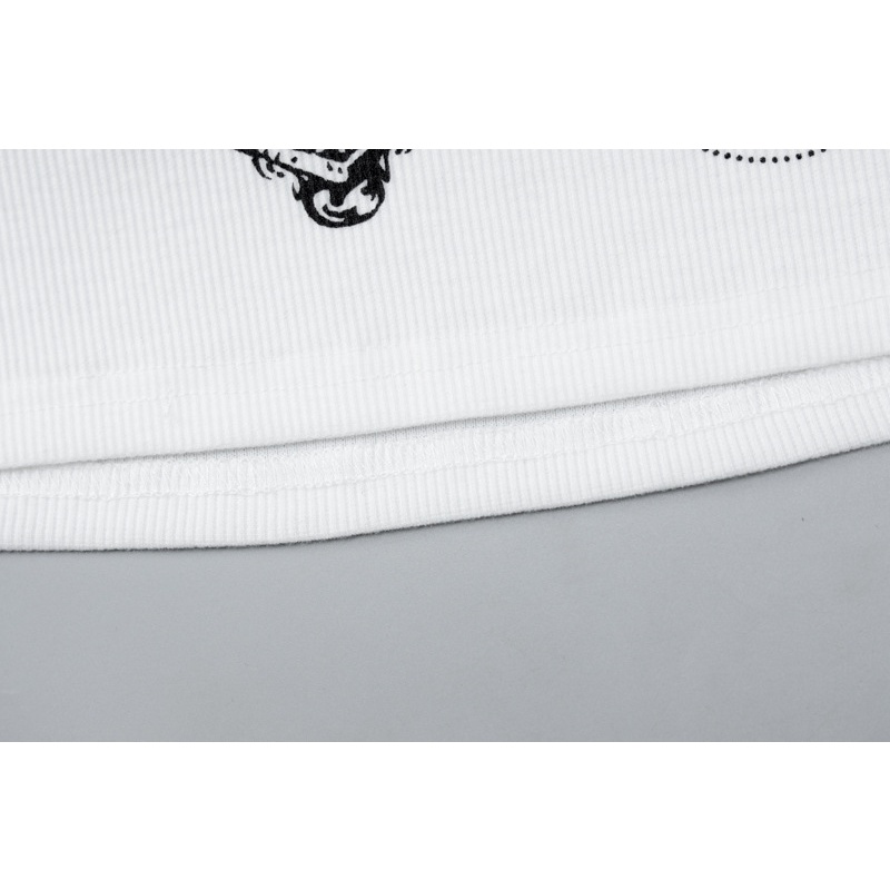 Áo Thun Tay Ngắn Cổ Vuông In Họa Tiết Nghệ Thuật Cho Nữ