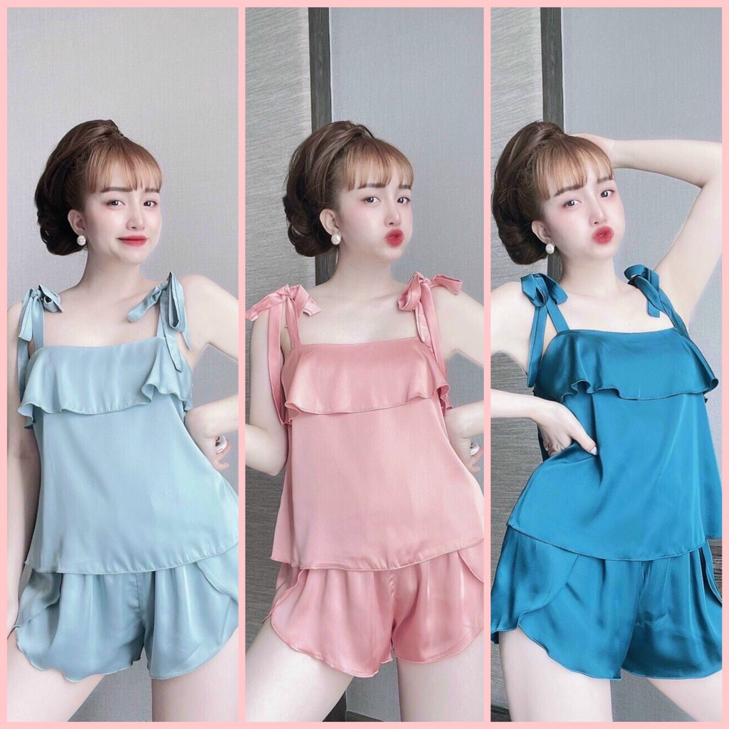 ✅Đồ ngủ lụa satin hai dây siêu kute cho các nàng thơ✅