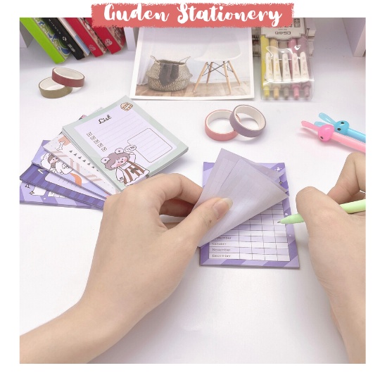 Giấy note cô gái dễ thương - giấy ghi chú dễ thương - Guden Stationery