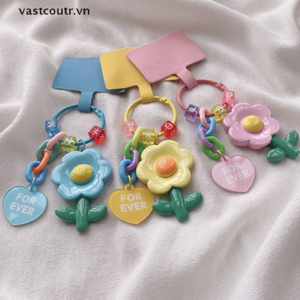 Móc Khóa Điện Thoại Hình Hoa 3D Chống Thất Lạc