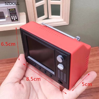 1:12 Doll house Mini playable TV USB charging toy ornament simulation toy DOM