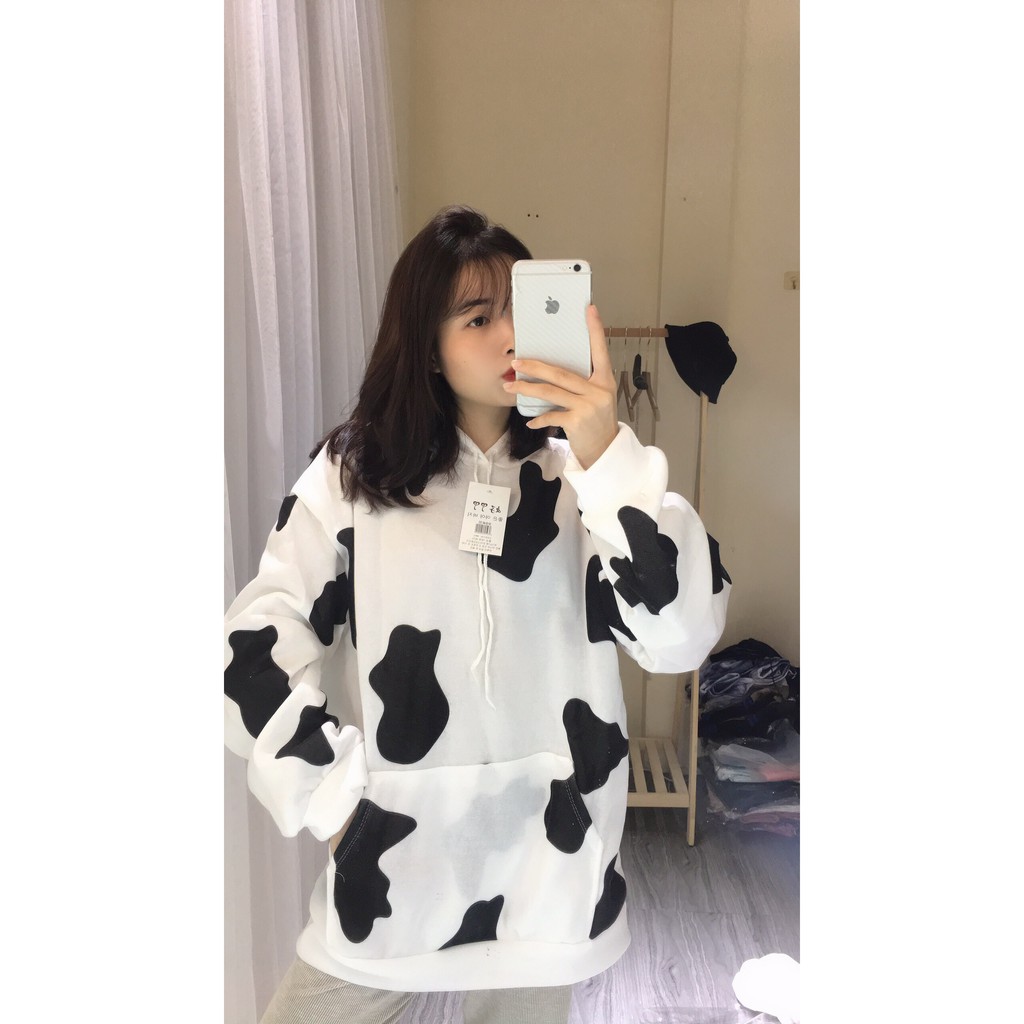 Áo hoodie bò sữa unisex form rộng họa tiết bò sữa cực đẹp thời trang năng động | BigBuy360 - bigbuy360.vn