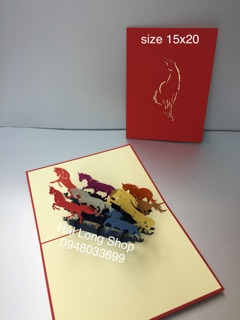 Bát Mã 2  -  Horse  -  Thiệp 3D