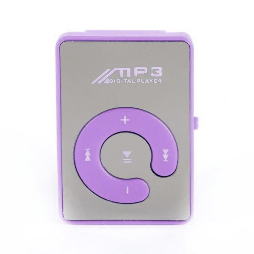 Máy nghe nhạc MP3 mini thể thao bề mặt gương có kẹp hỗ trợ thẻ SD TF