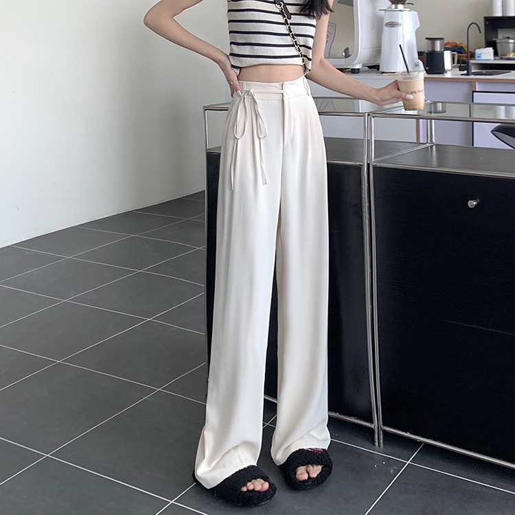 NUZIRO Quần Dài Lưng Cao Ống Rộng Thời Trang Mùa Hè Cho Nữ