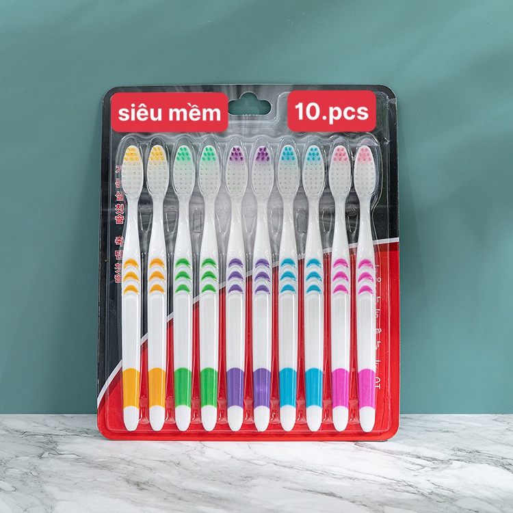 SET 10 Bàn Chải Đánh Răng Chuyên Dụng Cho Người Lớn