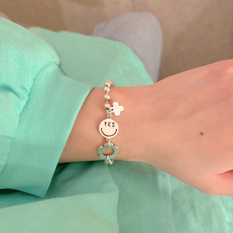 Vòng Tay Kim Loại Mặt Hình Hoa/Mặt Cười Thời Trang Cho Nam Nữ