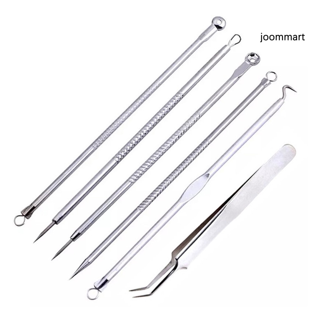 Set 6 Dụng Cụ Nặn Mụn Đầu Đen Bằng Thép Không Gỉ Chống Trượt Cho Nam Nữ