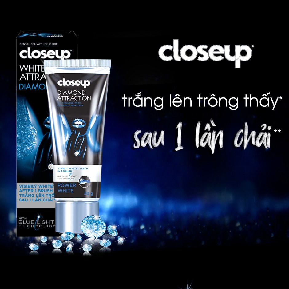 Kem đánh răng Closeup White Attraction Diamond 100g