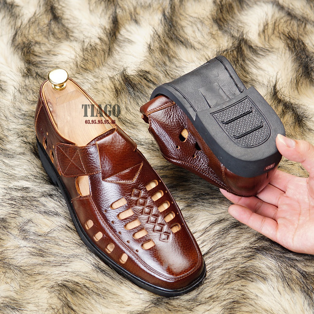 Giày rọ giày hè nam da bò thoáng mát