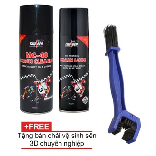 Combo Vệ Sinh Sên MC-40 400ml, Bôi Trơn Dưỡng Sên 400ml, Tặng Bàn Chải Sên Chuyên Nghiệp