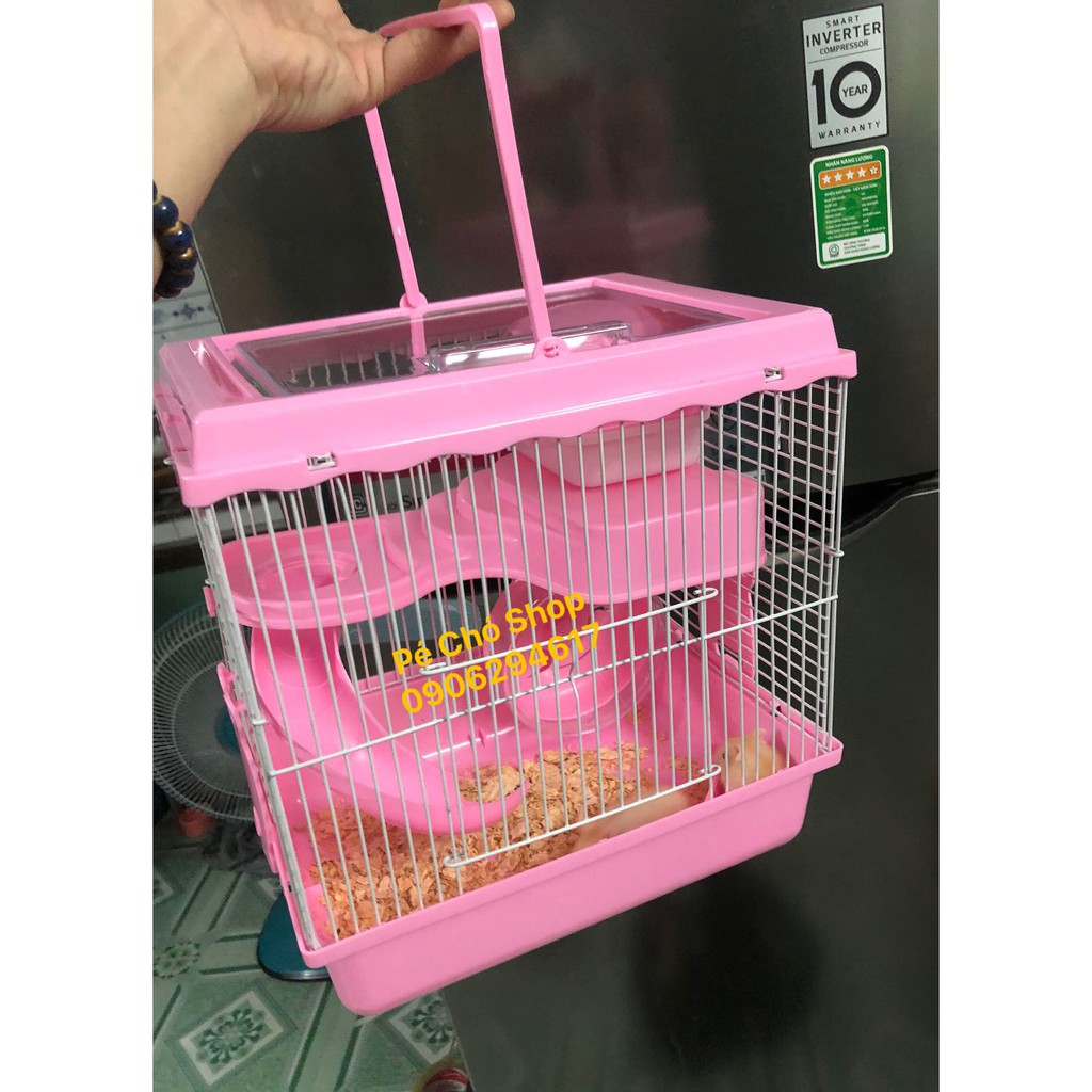 Lồng hamster nắp mika trong suốt .27x 21 x 27cm