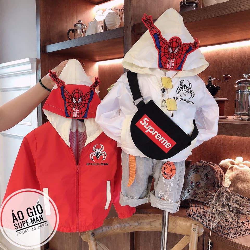 Áo gió siêu nhân nhện cho bé trai cá tính - AGN