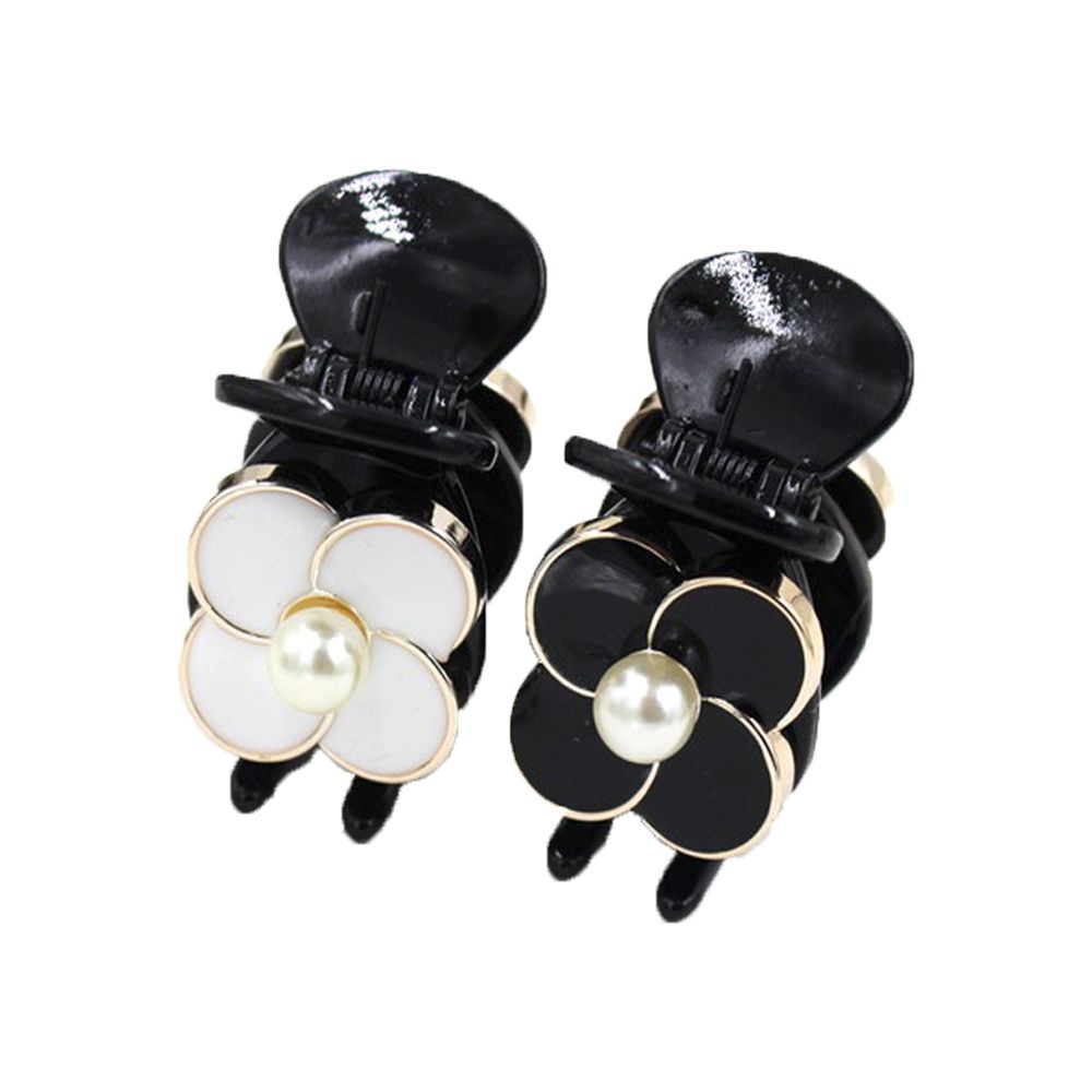 Kẹp tóc hoa trà bằng nhựa resin màu trơn cổ điển dễ thương cho nữ