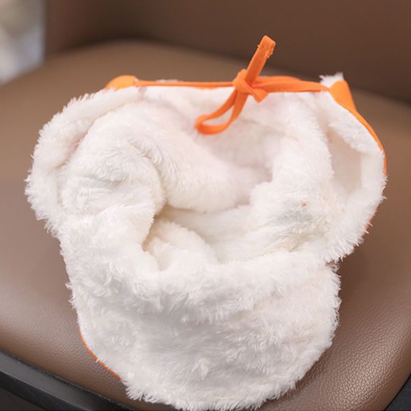 Mũ Len Lông Cừu Dày Dặn Chống Gió Giữ Ấm Tai Họa Tiết Hoạt Hình Dễ Thương Cho Bé Trai Và Gái