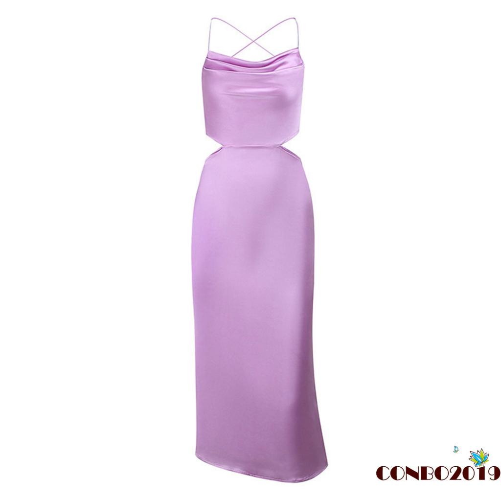 Hgm-đầm Hở Lưng Thắt Nơ Cổ Bò Cho Nữ