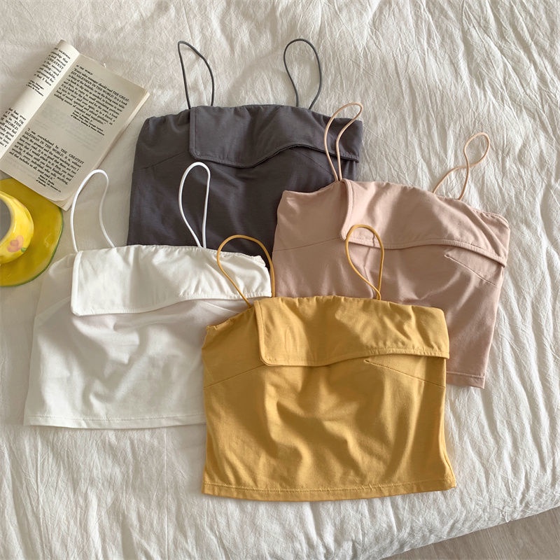 Áo Hai Dây Thiết Kế Bất Đối Xứng Thời Trang Mùa Xuân Mới Cho Bạn Gái Mặc Bên Trong Và Bên Ngoài