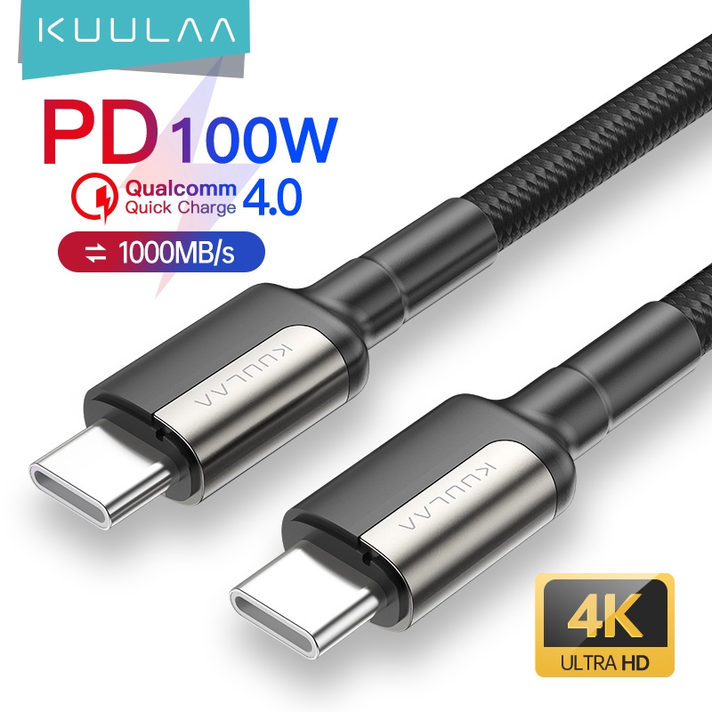 KUULAA Dây Cáp Sạc Truyền Dữ Liệu Loại c 5A PD100W Cho Huawei Xiaomi