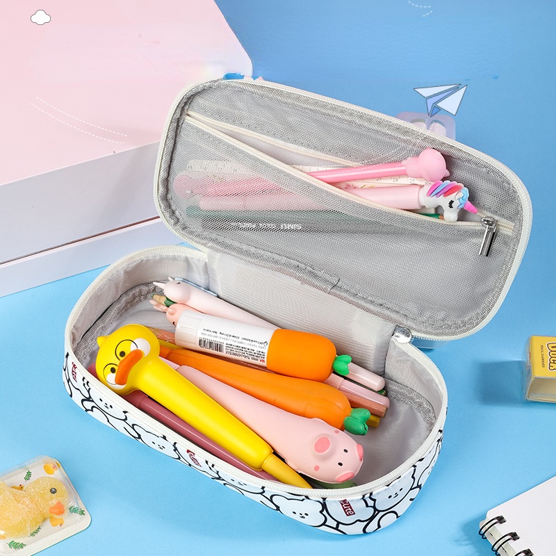 Túi Đựng Bút Họa Tiết Sữa Trắng Đen Sức Chứa Lớn