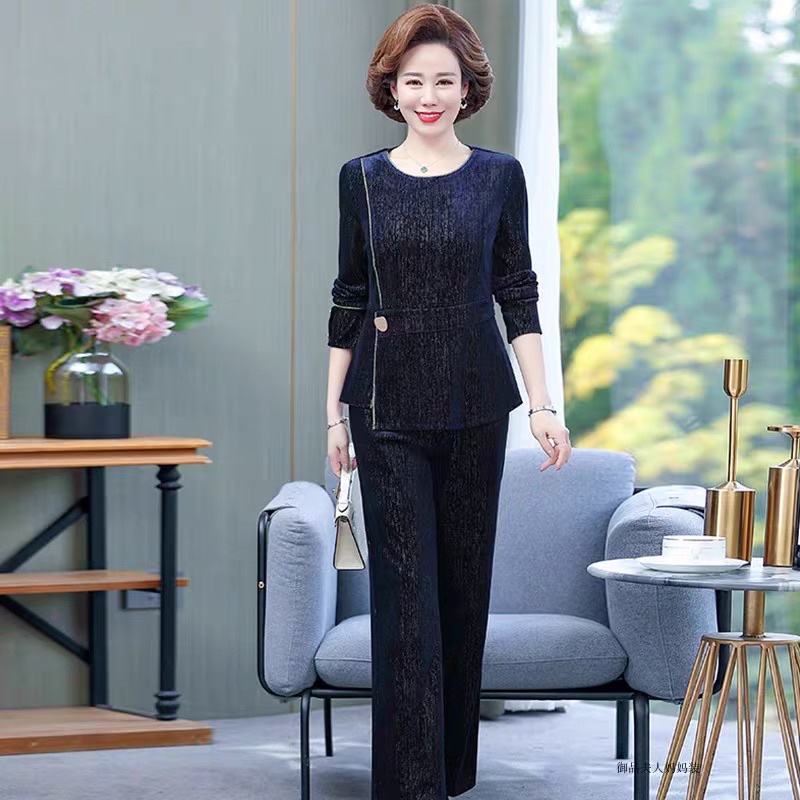 Set bộ đồ trung niên nữ cao cấp, kiểu dáng đơn điệu, sang trọng, trang nhã NV0962
