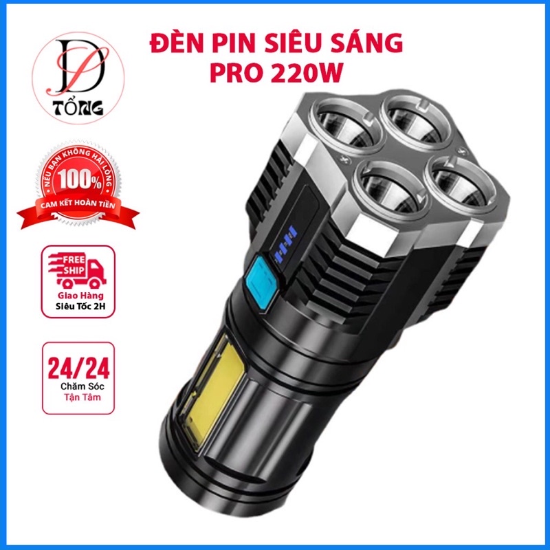 Đèn Pin Siêu Sáng Chiếu Xa Tiết Kiệm Điện, Chống Nước Cao Cấp