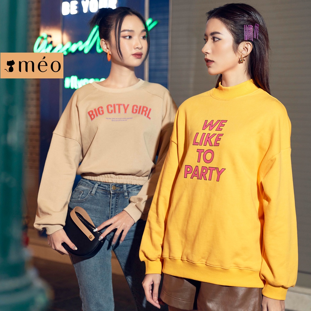 Áo Nỉ dài tay cổ leo Like Party Méo Shop