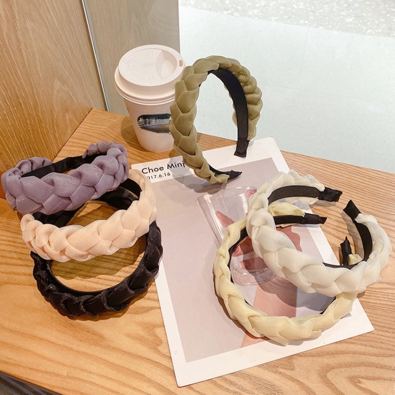 Cài tóc bản rộng phối lưới phong cách Hàn Quốc sành điệu cho nữ