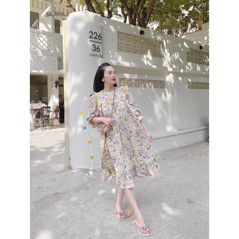 [Hàng Chuẩn] Váy Hoa Thô Dáng Suông Bèo Vàng, Đầm Hoa Tay Cộc Siêu Xinh Có Ảnh Thật Kèm Video | BigBuy360 - bigbuy360.vn