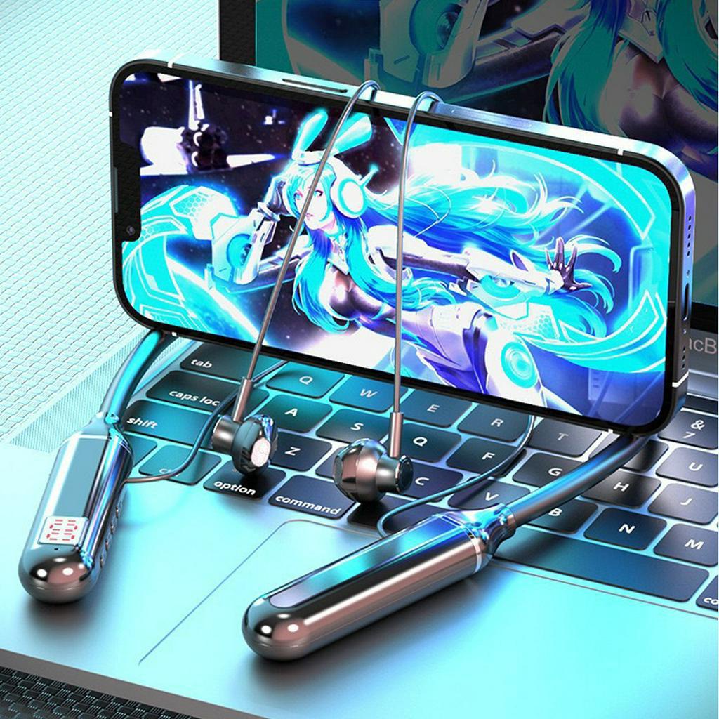 Tai nghe Bluetooth POERMAX G09 thể thao tai nghe đeo cổ không dây hỗ trợ thẻ nhớ pin trâu âm thanh bass đỉnh cao