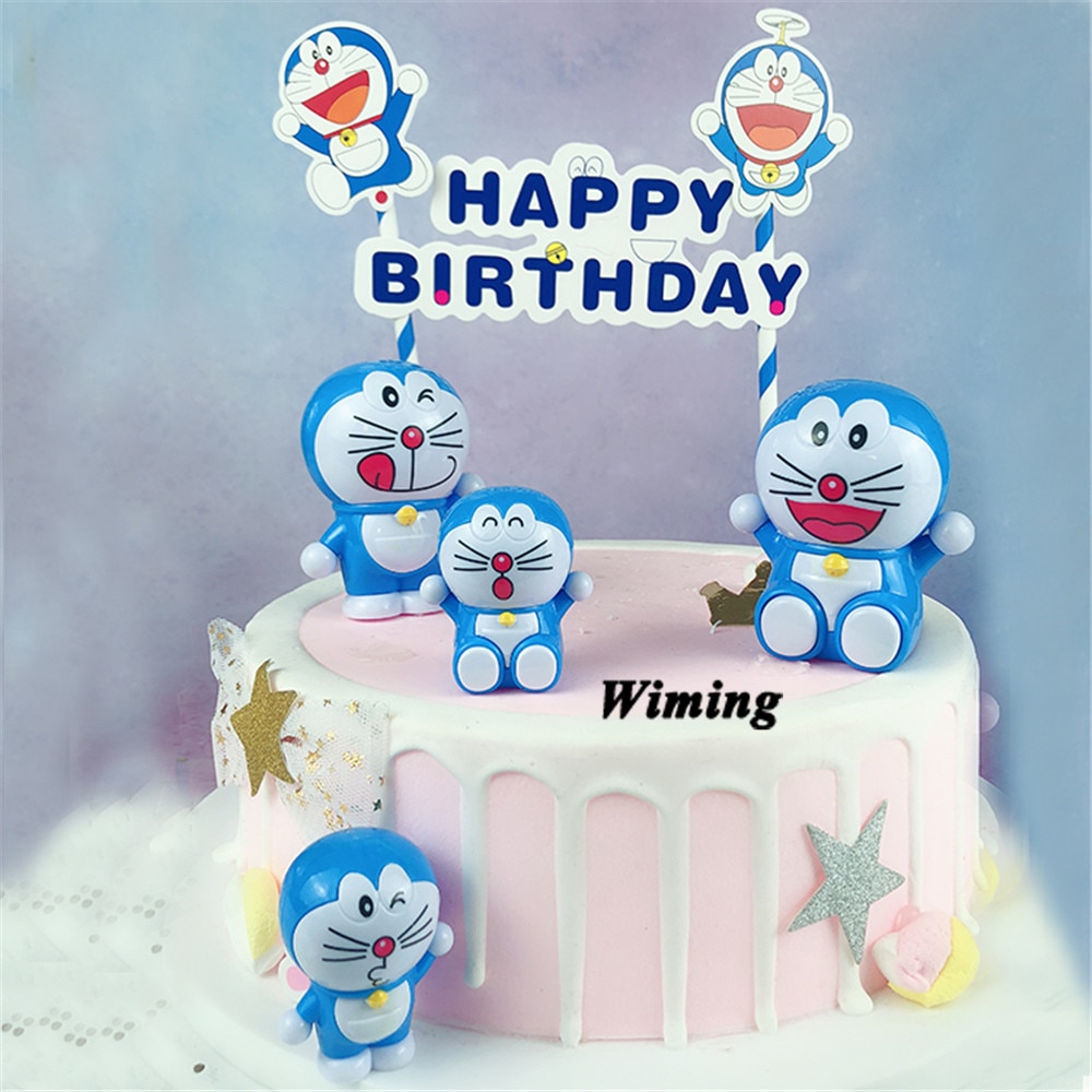 Que Cắm Trang Trí Bánh Hình Doraemon Đáng Yêu